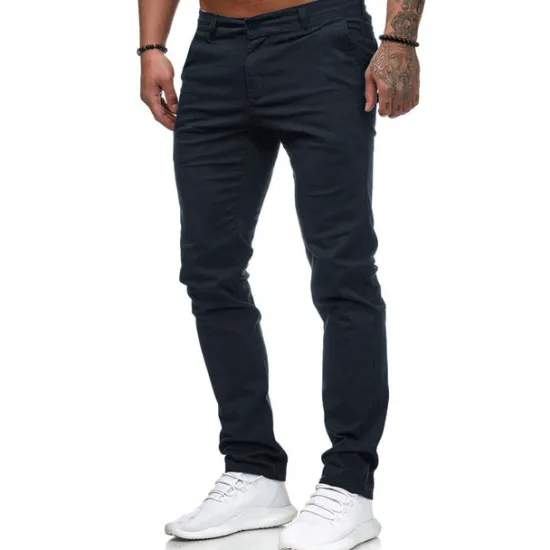 Sale OUKU Men's Trousers Chinos Slacks Jogger Pants Straight Leg Geometry Breathable Soft Ankle-Length Home Daily Stylish Classic Style Slim Black White Mid Waist Micro-elastic