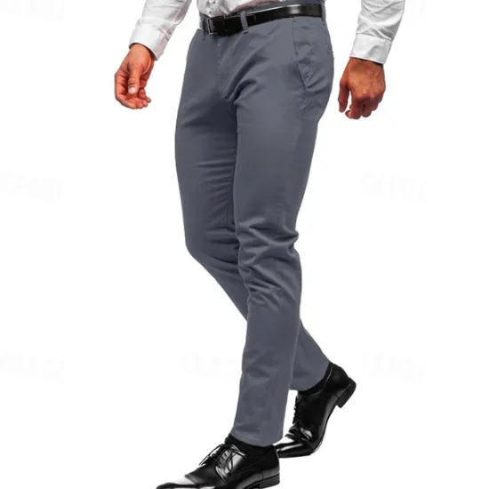 Sale OUKU Men's Trousers Chinos Slacks Jogger Pants Straight Leg Geometry Breathable Soft Ankle-Length Home Daily Stylish Classic Style Slim Black White Mid Waist Micro-elastic
