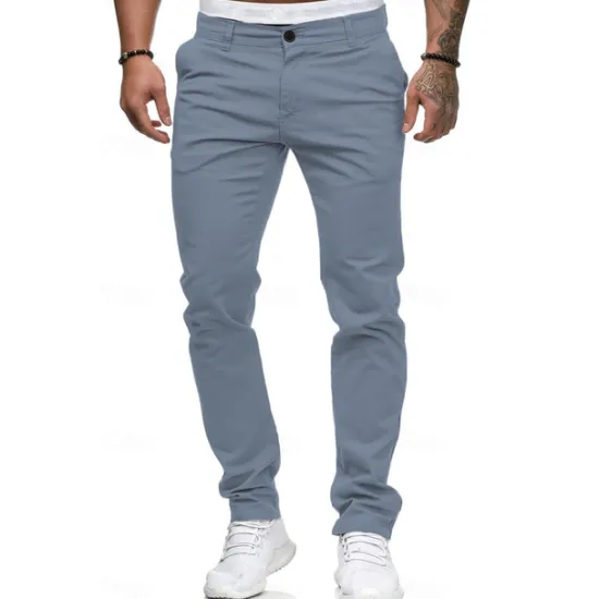 Sale OUKU Men's Trousers Chinos Slacks Jogger Pants Straight Leg Geometry Breathable Soft Ankle-Length Home Daily Stylish Classic Style Slim Black White Mid Waist Micro-elastic