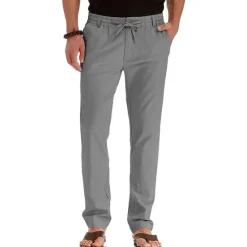 Hot OUKU Men's Trousers Chinos Summer Pants Casual Pants Pocket Drawstring Elastic Waist Plain Comfort Breathable Outdoor Daily Going out Cotton Blend Fashion Casual White Army Green