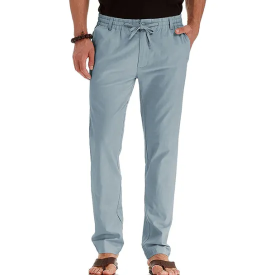 Hot OUKU Men's Trousers Chinos Summer Pants Casual Pants Pocket Drawstring Elastic Waist Plain Comfort Breathable Outdoor Daily Going out Cotton Blend Fashion Casual White Army Green