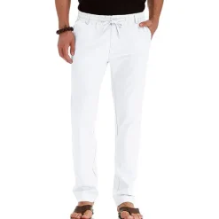 Hot OUKU Men's Trousers Chinos Summer Pants Casual Pants Pocket Drawstring Elastic Waist Plain Comfort Breathable Outdoor Daily Going out Cotton Blend Fashion Casual White Army Green