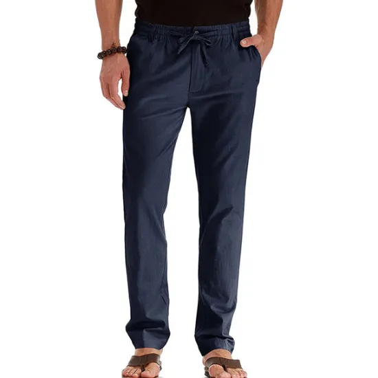 Hot OUKU Men's Trousers Chinos Summer Pants Casual Pants Pocket Drawstring Elastic Waist Plain Comfort Breathable Outdoor Daily Going out Cotton Blend Fashion Casual White Army Green
