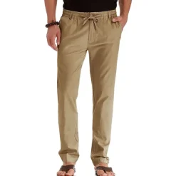 Hot OUKU Men's Trousers Chinos Summer Pants Casual Pants Pocket Drawstring Elastic Waist Plain Comfort Breathable Outdoor Daily Going out Cotton Blend Fashion Casual White Army Green