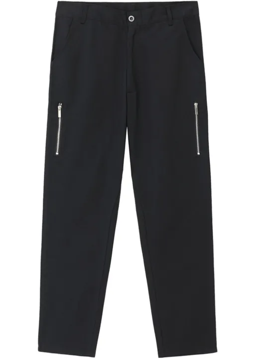 Clearance OUKU Men's Trousers Chinos Summer Pants Casual Pants Zipper Plain Comfort Breathable Casual Daily Holiday Fashion Basic Black Khaki