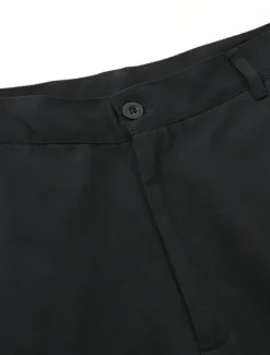 Clearance OUKU Men's Trousers Chinos Summer Pants Casual Pants Zipper Plain Comfort Breathable Casual Daily Holiday Fashion Basic Black Khaki