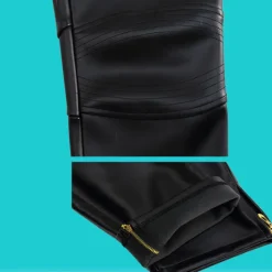 OUKU Men's Trousers Faux Leather Pants Casual Pants Pocket Straight Leg Plain Comfort Casual Daily Holiday Streetwear Stylish Black