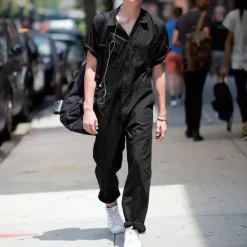 Online OUKU Men's Trousers Jumpsuit Casual Pants Pocket Plain Comfort Sports Outdoor Daily Fashion Casual Black Blue Micro-elastic