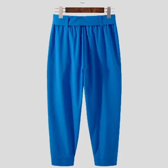 OUKU Men's Trousers Pants Trousers Tapered Carrot Pants Cropped Pants Casual Pants Drawstring Elastic Waist Novelty Solid Color Comfort Outdoor Ankle-Length Casual Daily Streetwear Streetwear Casual