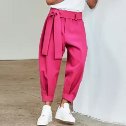 OUKU Men's Trousers Pants Trousers Tapered Carrot Pants Cropped Pants Casual Pants Drawstring Elastic Waist Novelty Solid Color Comfort Outdoor Ankle-Length Casual Daily Streetwear Streetwear Casual