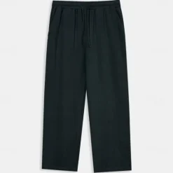 Hot OUKU Men's Trousers Plain Full Length Casual Daily Cotton Linen Light Blue Micro-elastic Black