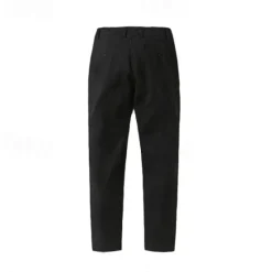 Outlet OUKU Men's Trousers Solid Color Knee Length Business Classic Style Casual Black White Inelastic