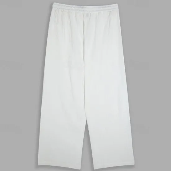 Outlet OUKU Men's Trousers Summer Pants Beach Pants Elastic Waist Wide Leg Straight Leg Plain Breathable Soft Yoga Casual Daily Fashion Streetwear Loose Fit Black White