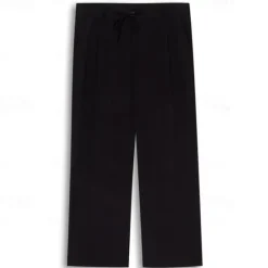 Hot OUKU Men's Trousers Summer Pants Beach Pants Drawstring Pleats Straight Leg Plain Comfort Breathable Wedding Casual Daily Fashion Classic Style Black White