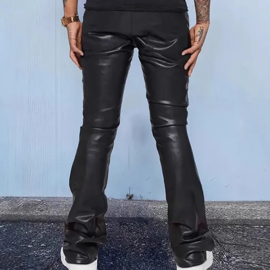 Sale OUKU Men's Trousers Summer Pants Faux Leather Shorts Pocket Plain Comfort Breathable Vacation Daily Holiday Stylish Athleisure Black