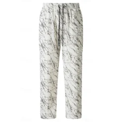Outlet OUKU Men's Trousers Summer Pants Casual Pants Pocket Drawstring Elastic Waist Leopard Comfort Breathable Full Length Vacation Daily Holiday Casual Black Khaki