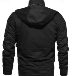 Discount OUKU Men's Trucker Jacket Fleece Jacket Cargo Jacket Hoodie Jacket Vacation Daily Thermal Warm Pocket Fleece Fall & Winter Plain Fashion Streetwear Hooded Regular Black Brown Army Green Jacket