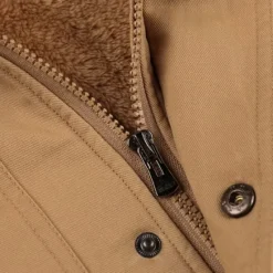 Discount OUKU Men's Trucker Jacket Fleece Jacket Cargo Jacket Hoodie Jacket Vacation Daily Thermal Warm Pocket Fleece Fall & Winter Plain Fashion Streetwear Hooded Regular Black Brown Army Green Jacket