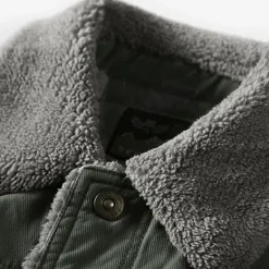 Outlet OUKU Men's Trucker Jacket Jacket Outdoor Daily Wear Warm Button Pocket Fall Winter Plain Fashion Streetwear Lapel Regular Black Khaki Army Green Jacket