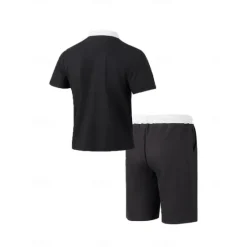 Outlet OUKU Men's T-shirt Suits 2 Pieces Outfits Tee & Shorts Short Sleeve Lapel Summer Color Block Fashion Casual 2 Piece Vacation Daily Wear Going out Black White Wine Top Tee for Men