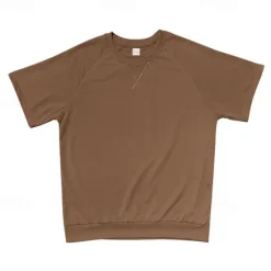 OUKU Men's T-shirt Suits 2 Pieces Outfits Tee & Shorts Short Sleeve Crew Neck Summer Plain Fashion Casual 2 Piece Vacation Daily Wear Going out Black Khaki Light Grey Top Tee for Men