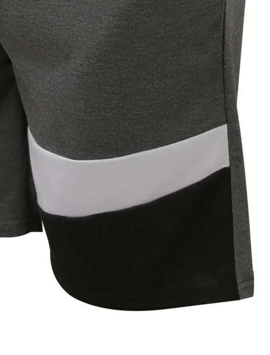 Discount OUKU Men's T-shirt Suits Tee & Drawstring Waist Pants Short Sleeves Crew Neck Summer Gymnatics Casual Color Block Street Style Vacation Daily Wear Activewear Army Green Black Yellow Top Tee for Men