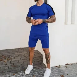 Sale OUKU Men's T-shirt Suits Tracksuit Tennis Shirt Shorts and T Shirt Set Short Sleeve V Neck Summer Spring Letter Curve Sports Designer Basic Drawstring 2 Piece Print Outdoor Street Daily Black White Yellow