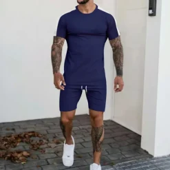 Sale OUKU Men's T-shirt Suits Tracksuit Tennis Shirt Shorts and T Shirt Set Short Sleeve V Neck Summer Spring Letter Curve Sports Designer Basic Drawstring 2 Piece Print Outdoor Street Daily Black White Yellow