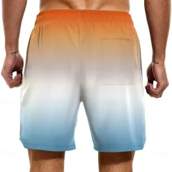 Online OUKU Men's Turtles Sea Creatures Lined Shorts 2 in 1 Board Shorts Swim Shorts Mid Waist Hawaiian Vacation Holiday Beach Wear Side Pockets With Compression Liner Elastic Drawstring Waist Designer Clothing