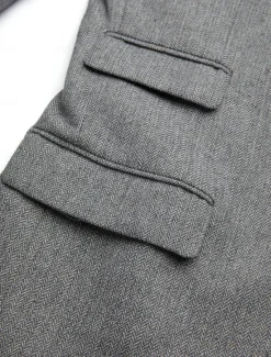 Clearance OUKU Men's Tweed Blazer Closure collar Retro Vintage Herringbone Blazer Brown khaki Dark Grey Plus Size Single Breasted Two-buttons