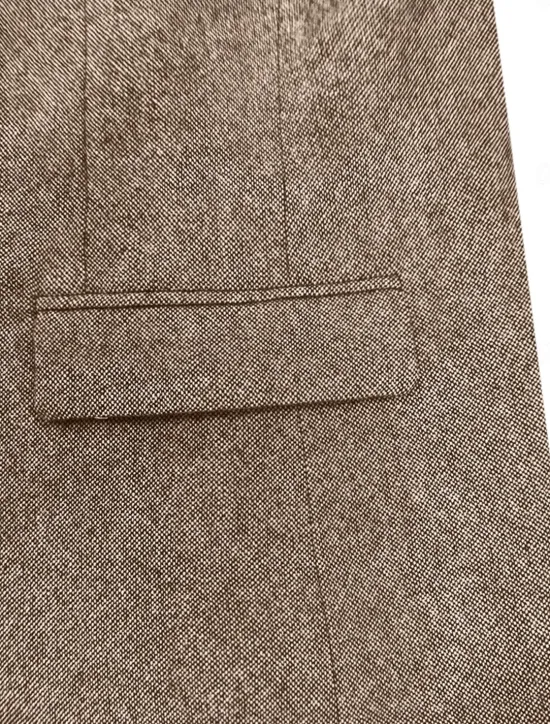 Clearance OUKU Men's Tweed Herringbone Blazer Jacket Vintage Plus Size Regular Tailored Fit Single Breasted Two-buttons Green khaki