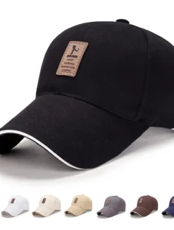 Online OUKU Men's Unisex Baseball Cap Trucker Hat Black White Polyester Travel Beach Outdoor Vacation Plain Adjustable Sunscreen Breathable Fashion
