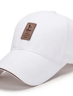 Online OUKU Men's Unisex Baseball Cap Trucker Hat Black White Polyester Travel Beach Outdoor Vacation Plain Adjustable Sunscreen Breathable Fashion