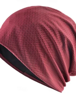 OUKU Men's Unisex Beanie Hat Beanies Black Red Polyester Cozy Daily Wear Going out Solid / Plain Color Breathable