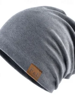 Sale OUKU Men's Unisex Beanie Hat Winter Hats Beanies Skull Cap Knit Hat Black Light Grey Polyester Knitted Cozy Daily Wear Going out Solid / Plain Color Warm
