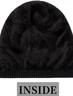 Sale OUKU Men's Unisex Beanie Hat Winter Hats Beanies Skull Cap Knit Hat Black Wine Polyester Knitted Cozy Daily Wear Going out Solid / Plain Color Warm