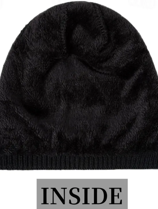 Sale OUKU Men's Unisex Beanie Hat Winter Hats Beanies Skull Cap Knit Hat Black Wine Polyester Knitted Cozy Daily Wear Going out Solid / Plain Color Warm