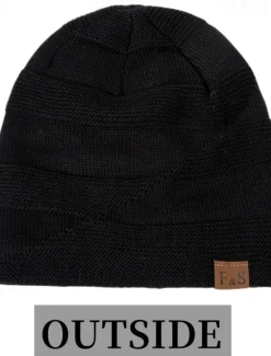 Sale OUKU Men's Unisex Beanie Hat Winter Hats Beanies Skull Cap Knit Hat Black Wine Polyester Knitted Cozy Daily Wear Going out Solid / Plain Color Warm