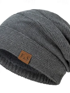 Sale OUKU Men's Unisex Beanie Hat Winter Hats Beanies Skull Cap Knit Hat Black Wine Polyester Knitted Cozy Daily Wear Going out Solid / Plain Color Warm