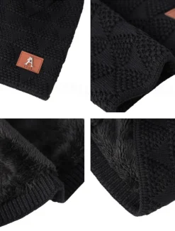 Hot OUKU Men's Unisex Beanie Hat Winter Hats Beanies Skull Cap Knit Hat Black Wine Acrylic Fibers Knitted Cozy Daily Wear Going out Solid / Plain Color Warm