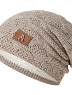 Hot OUKU Men's Unisex Beanie Hat Winter Hats Beanies Skull Cap Knit Hat Black Wine Acrylic Fibers Knitted Cozy Daily Wear Going out Solid / Plain Color Warm
