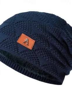 Hot OUKU Men's Unisex Beanie Hat Winter Hats Beanies Skull Cap Knit Hat Black Wine Acrylic Fibers Knitted Cozy Daily Wear Going out Solid / Plain Color Warm
