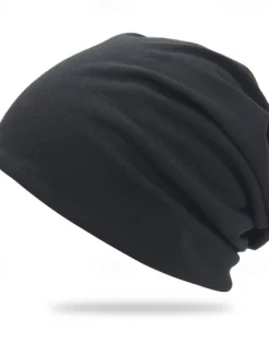 OUKU Men's Unisex Beanie Hat Winter Hats Beanies Skull Cap Knit Hat Black Dark Navy Polyester Knitted Cozy Daily Wear Going out Solid / Plain Color Warm