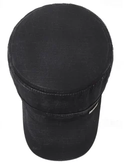 Outlet OUKU Men's Unisex Flat Cap Baseball Cap Military Cap Cadet Hat Black Navy Blue Polyester Vintage Fashion Casual Street Daily Plain Adjustable Breathable