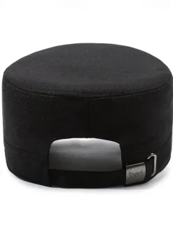 OUKU Men's Unisex Flat Cap Baseball Cap Military Cap Cadet Hat Black Navy Blue Polyester Vintage Fashion Casual Street Daily Plain Adjustable Breathable
