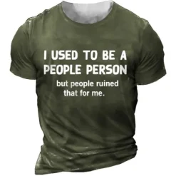 OUKU Men's Unisex Graphic Letter T Shirt Short Sleeve T shirt 3D Print Crew Neck Shirt Vintage Sports Designer Outdoor Street Daily Black Army Green Navy Blue Summer Clothing Apparel S M L XL XXL 3XL