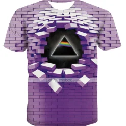 New OUKU Men's Unisex Graphic Optical Illusion T Shirt Tee Short Sleeve T shirt 3D Print Crew Neck Round Neck Shirt Vintage Streetwear Exaggerated Casual Daily White Light Green Pink Summer Clothing Apparel