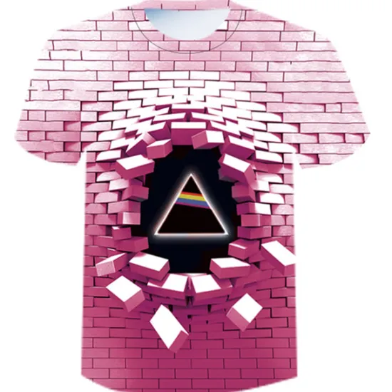 New OUKU Men's Unisex Graphic Optical Illusion T Shirt Tee Short Sleeve T shirt 3D Print Crew Neck Round Neck Shirt Vintage Streetwear Exaggerated Casual Daily White Light Green Pink Summer Clothing Apparel