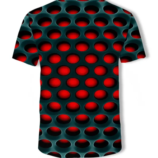 New OUKU Men's Unisex Graphic Optical Illusion T Shirt Tee Short Sleeve T shirt 3D Print Crew Neck Round Neck Shirt Vintage Streetwear Exaggerated Casual Daily White Light Green Pink Summer Clothing Apparel