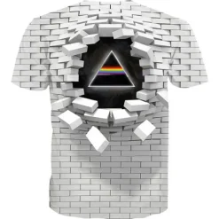New OUKU Men's Unisex Graphic Optical Illusion T Shirt Tee Short Sleeve T shirt 3D Print Crew Neck Round Neck Shirt Vintage Streetwear Exaggerated Casual Daily White Light Green Pink Summer Clothing Apparel